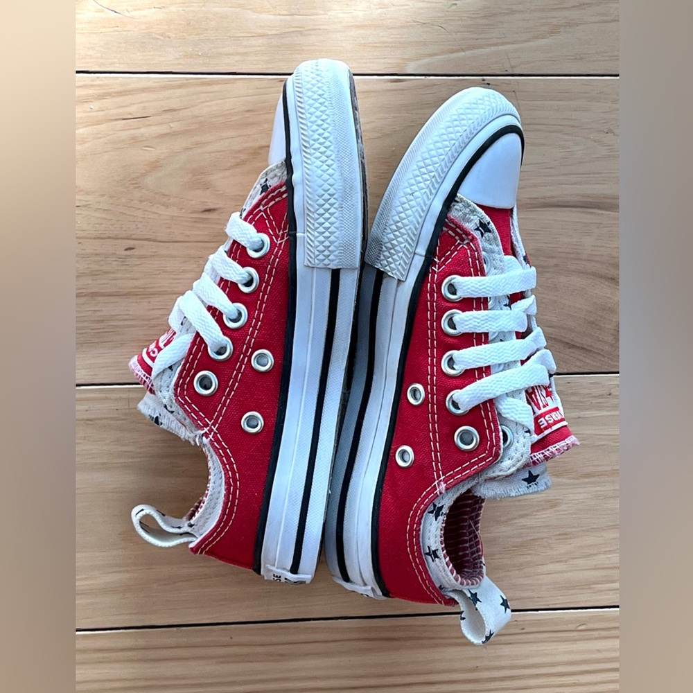 Converse Red and White Kids Sneakers - Picture 9 of 16